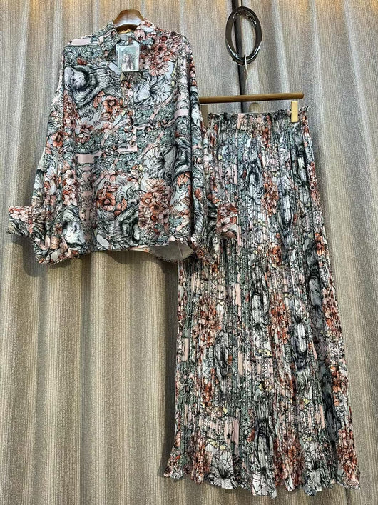 Conjunto de Dos Piezas: Blusa Estampada Personalizada + Pantalón Ancho de Cintura Alta - Image 48