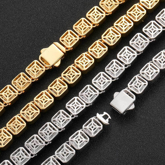 Pulsera de Cadena con Cierre de Resorte Cuadrado 10mm