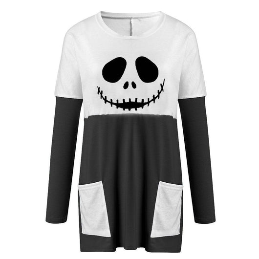 Blusa Larga Estampada para Halloween con Fantasma y Calabaza - Image 4