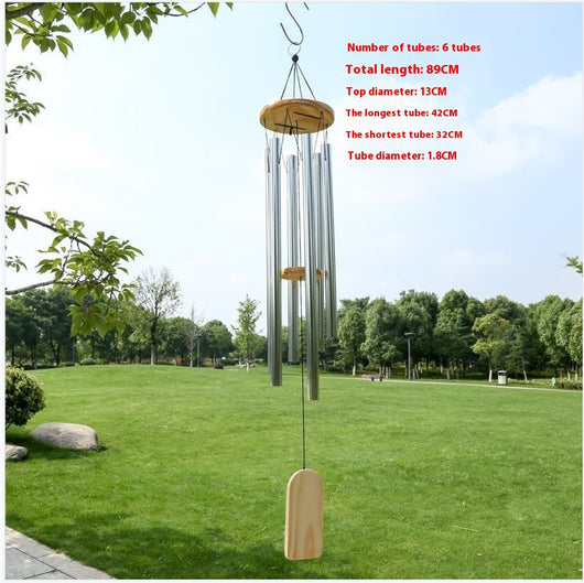 Carillón de Viento Decorativo de Madera Maciza con Tubos Metálicos - Image 7