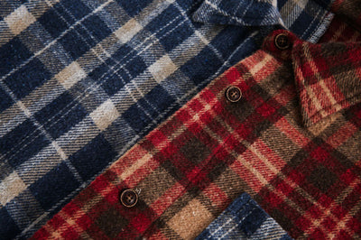 Camisa de Manga Larga Estilo Retro Americano con Diseño de Cuadros y Costuras - Image 25