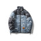 Chamarra de Plumas para Hombre con Estampado Cachemira y Costuras a Contraste