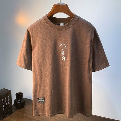 Camiseta Blanca de Algodón para Hombre - Verano Suelta Talla Grande Manga Corta Bordada - Image 6