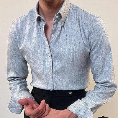 Camisa Ejecutiva de Manga Larga Estilo Británico para Hombre - Image 3