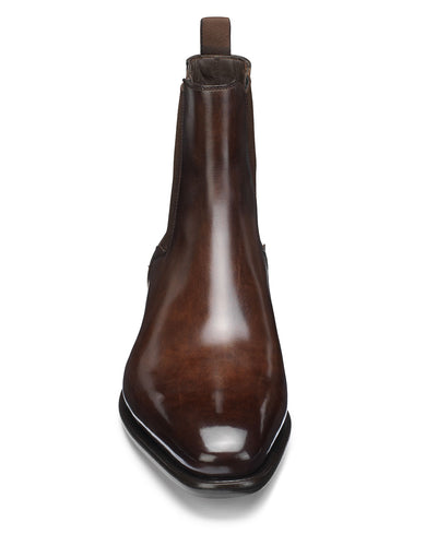 Botas Casuales de Cuero para Hombre con Tacón Bajo y Punta Plateada - Image 9