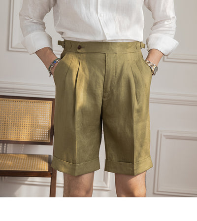 Pantalones Cortos de Lino Transpirable Estilo Italiano Ligeros y Versátiles - Image 7
