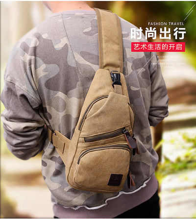 Bolsa de Pecho Canvas Estilo Coreano - Mochila Deportiva Multifuncional Hombre - Image 4