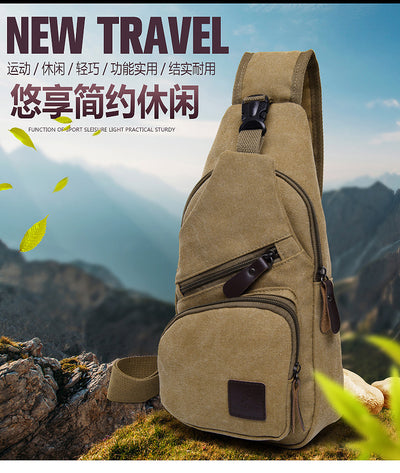 Bolsa de Pecho Canvas Estilo Coreano - Mochila Deportiva Multifuncional Hombre - Image 3