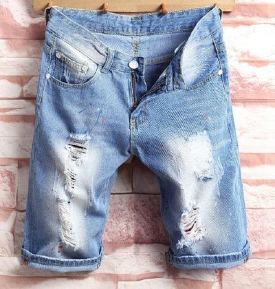 Shorts de Mezclilla Rotos para Hombre - Image 2
