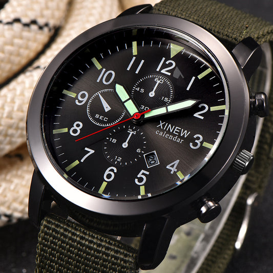 Reloj de Pulsera Hombre Banda Nylon Calendario Cuarzo - Image 2