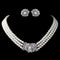 Juego de Collar y Aretes de Perlas con Cristales Brillantes