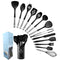 Set de 14 Utensilios de Silicona con Mango de Acero Inoxidable