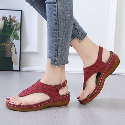 Sandalias Cuña Mujer - Chanclas Cómodas Color Sólido - Image 21