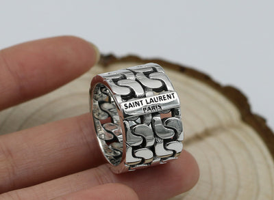 Anillos de Pareja Plata Tailandesa Retro - Diseño Creativo y Elegante - Image 2