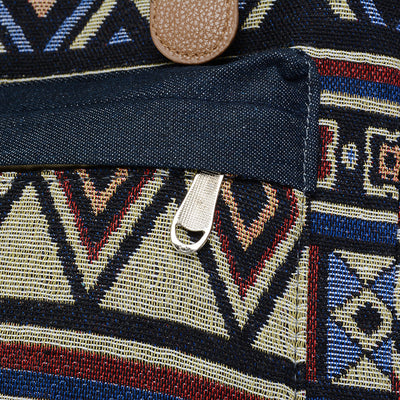Mochila Escolar Étnica Denim con Cordón y Gran Capacidad - Image 11