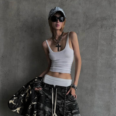 Blusa Casual Street Style Cuello U Colores Sólidos Versátil para Mujer - Image 15