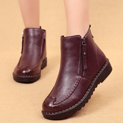 Zapatos Cálidos de Cuero y Cachemira para Mujer - Image 19