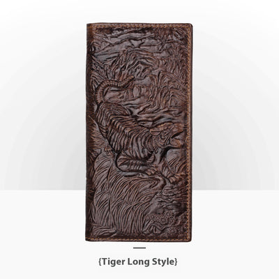 Cartera de Cuero Artesanal Grabada Retro para Hombre - Image 9