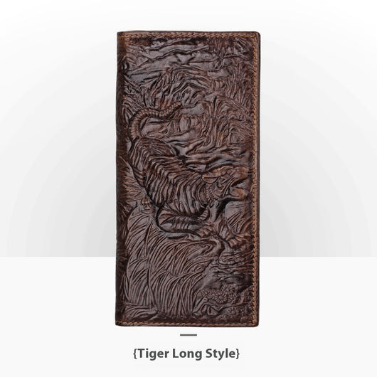 Cartera de Cuero Artesanal Grabada Retro para Hombre - Image 9