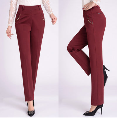 Pantalones Rectos Elásticos de Cintura Alta para Tallas Grandes - Image 18