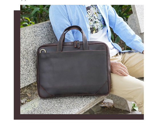 Maletín Portátil de Cuero Genuino Estilo Retro - Bolsa Ejecutiva Vintage - Image 9