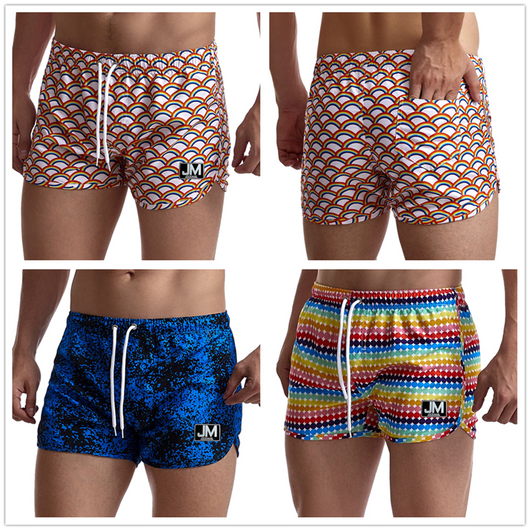 Pantalones Cortos de Playa con Estampado Arcoíris para Hombre