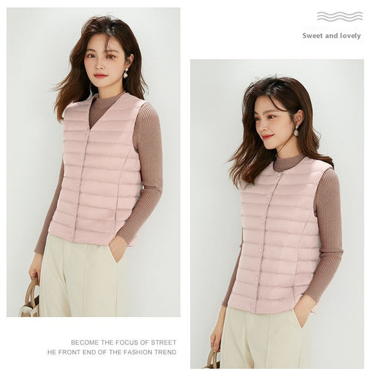 Chaleco Acolchado Ligero para Mujer - Cuello Redondo Cálido y Versátil - Image 40