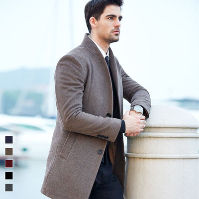 Abrigo Trinchera de Lana para Hombre - Estilo Casual Sofisticado