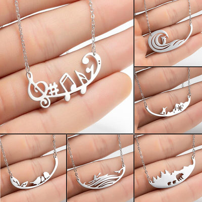 Collar de Nota Musical en Acero Inoxidable