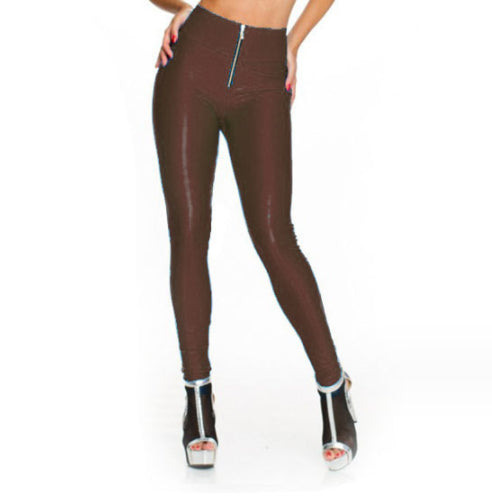Leggings de Cuero PU Negro Ajustados con Cierre para Mujer - Image 6