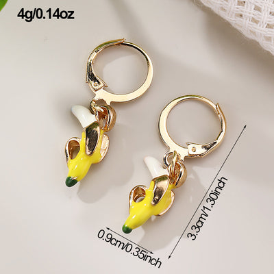 Aretes de Clip Frutal para Mujer - Uva y Fresa en Metal - Image 14