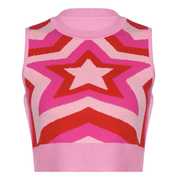 Chaleco de Lana Slim con Cuello Redondo y Detalles en Contraste