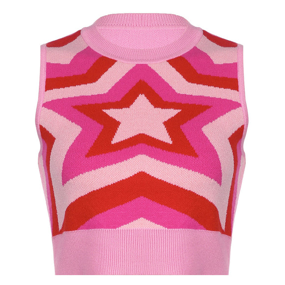 Chaleco de Lana Slim con Cuello Redondo y Detalles en Contraste