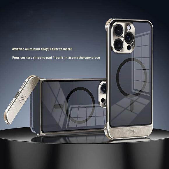 Funda para Teléfono con Marco de Metal Minimalista y Transpirable