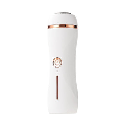 Orange pink portable electric foot grinder with a matte finish and rose gold accents, featuring a power button and grinding head. - Image 6