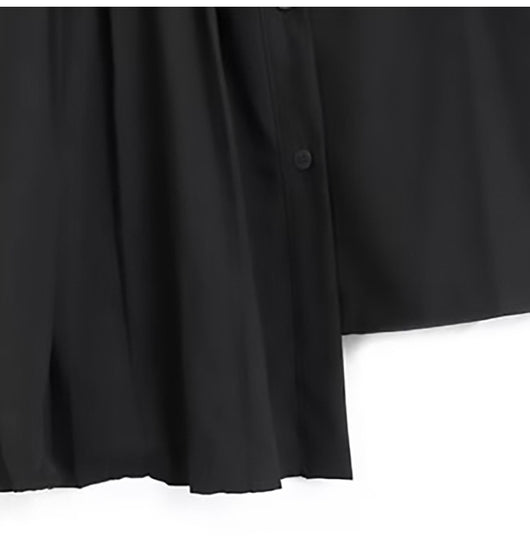 Blusa Plisada Asimétrica Estilo Británico para Mujer - Image 14