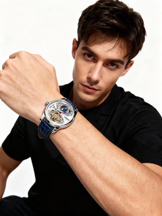 Reloj Automático Tourbillon con Fases Lunares y Diseño Calado - Image 22