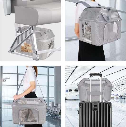 Mochila Transportadora Respirable para Perros y Gatos - Bolsa de Viaje Portátil - Image 11