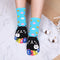 Calcetines Divertidos con Patrón de Gatos para los Cinco Dedos