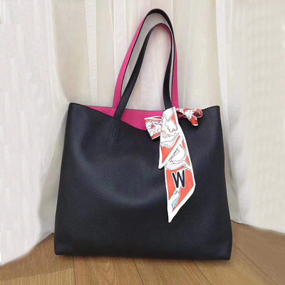 Bolso Tote de Cuero Genuino Doble Cara - Gran Capacidad - Image 14