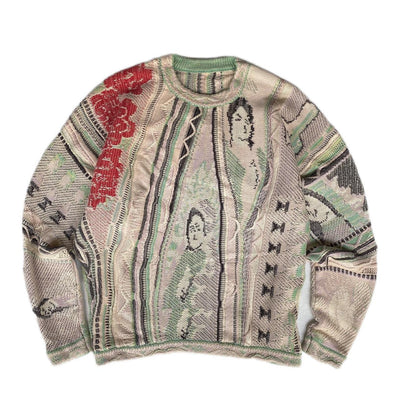 Suéter Tejido Cuello Redondo Estilo Étnico Vintage - Image 8