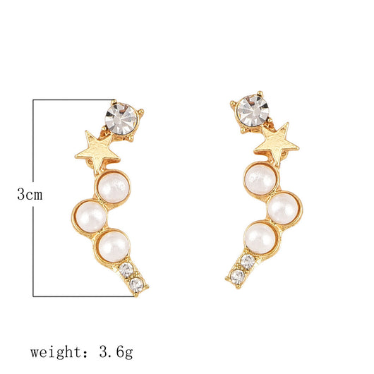 Arete Estrella de Cinco Puntas con Perlas - Image 4