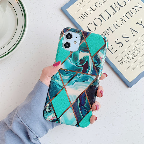 Funda de Mármol Cosida para Teléfono