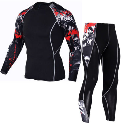 Conjunto Deportivo Estampado de Manga Larga para Hombre - Image 5