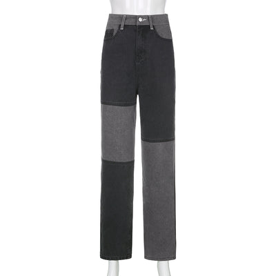 Jeans Casual Hip-hop con Costuras Combinadas - Image 11