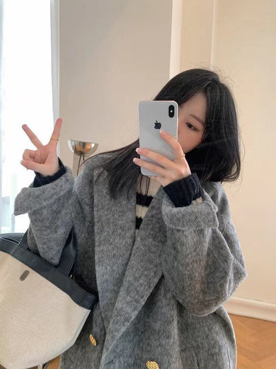 Abrigo de Lana Oversize Tipo Blazer Largo - Image 34