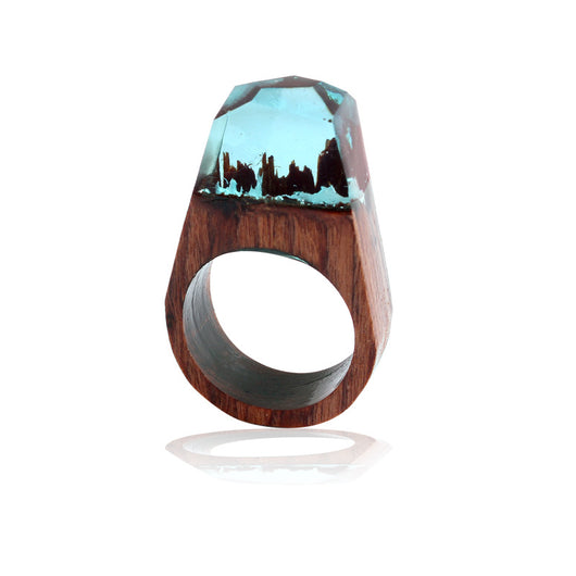 Anillo Étnico de Resina con Punta de Madera - Image 10