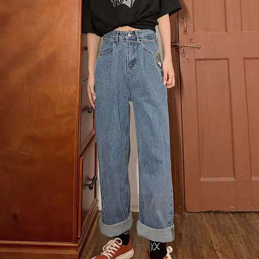 Pantalones Rectos Papá Anchos de Cintura Alta - Tendencia Suelta y Moderna - Image 8
