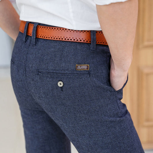 Pantalones Casuales de Algodón y Lino para Hombre - Estilo Business Otoño - Image 17