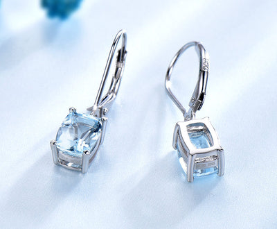 Aretes Colgante de Topacio en Plata 925 para Dama